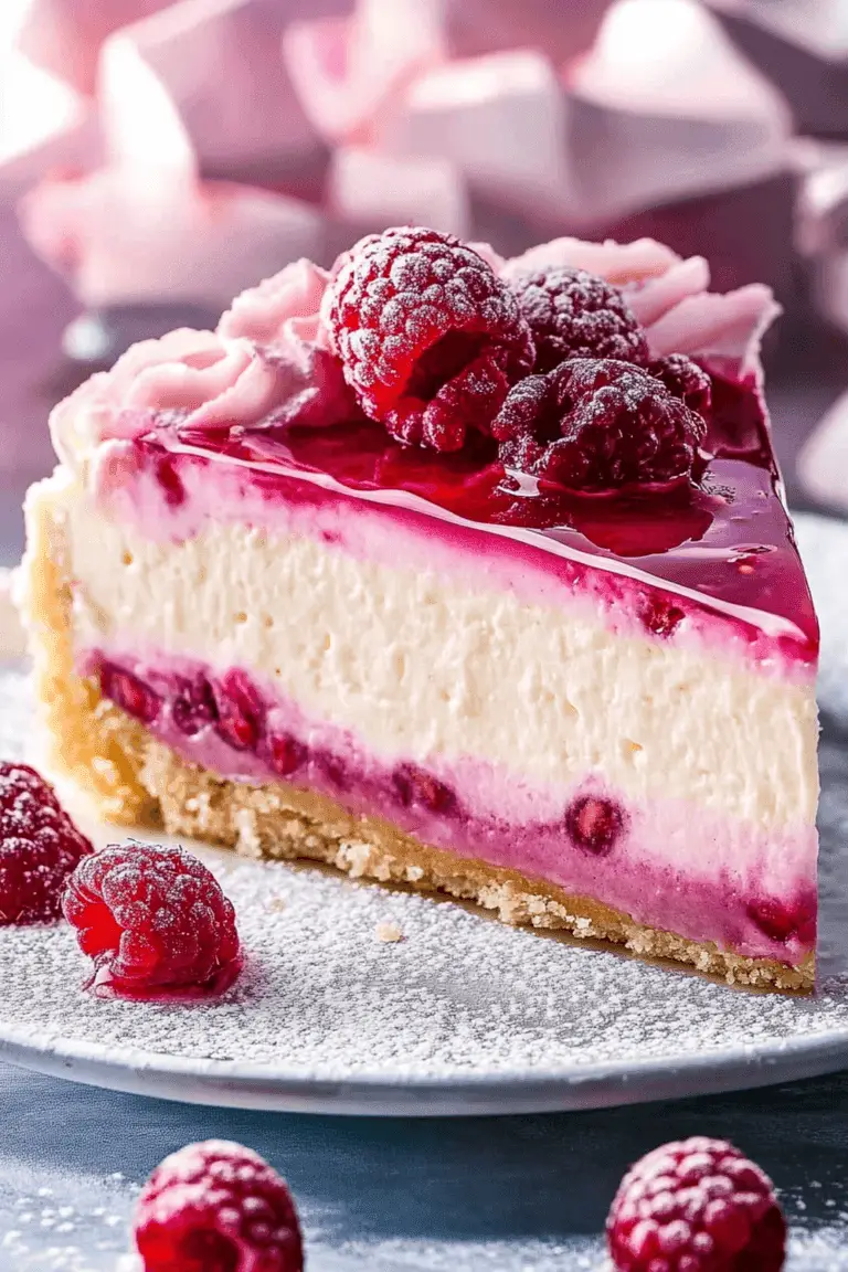 White Chocolate Raspberry Cheesecake