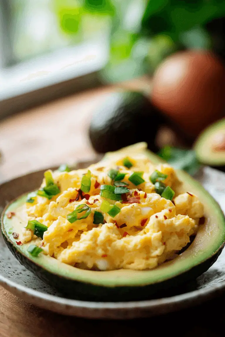 Scrambled Eggs in Avocado Dish