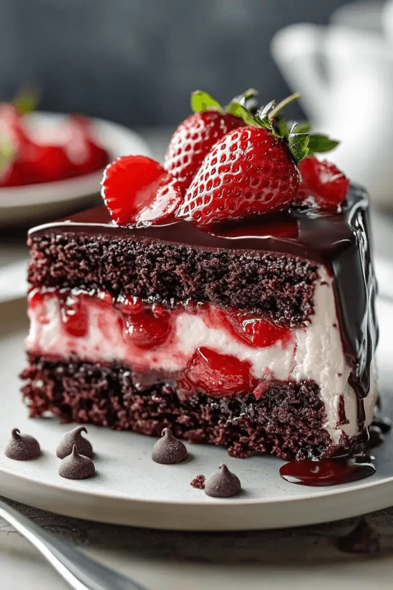 Chocolate Cake with Fresh Strawberry Filling