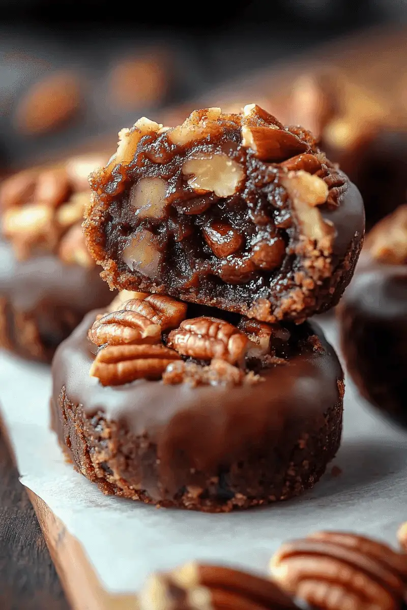 Pecan Pie Brownie Bombs