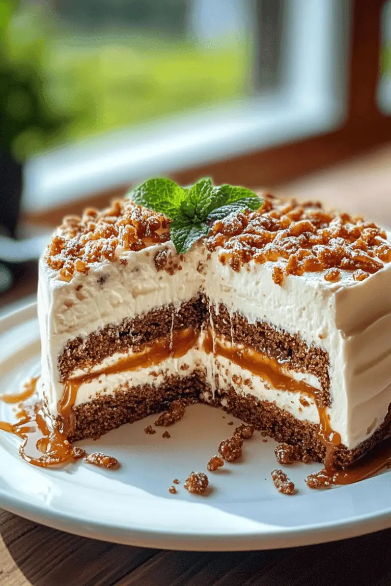 Caramel Peppermint Crisp Cake