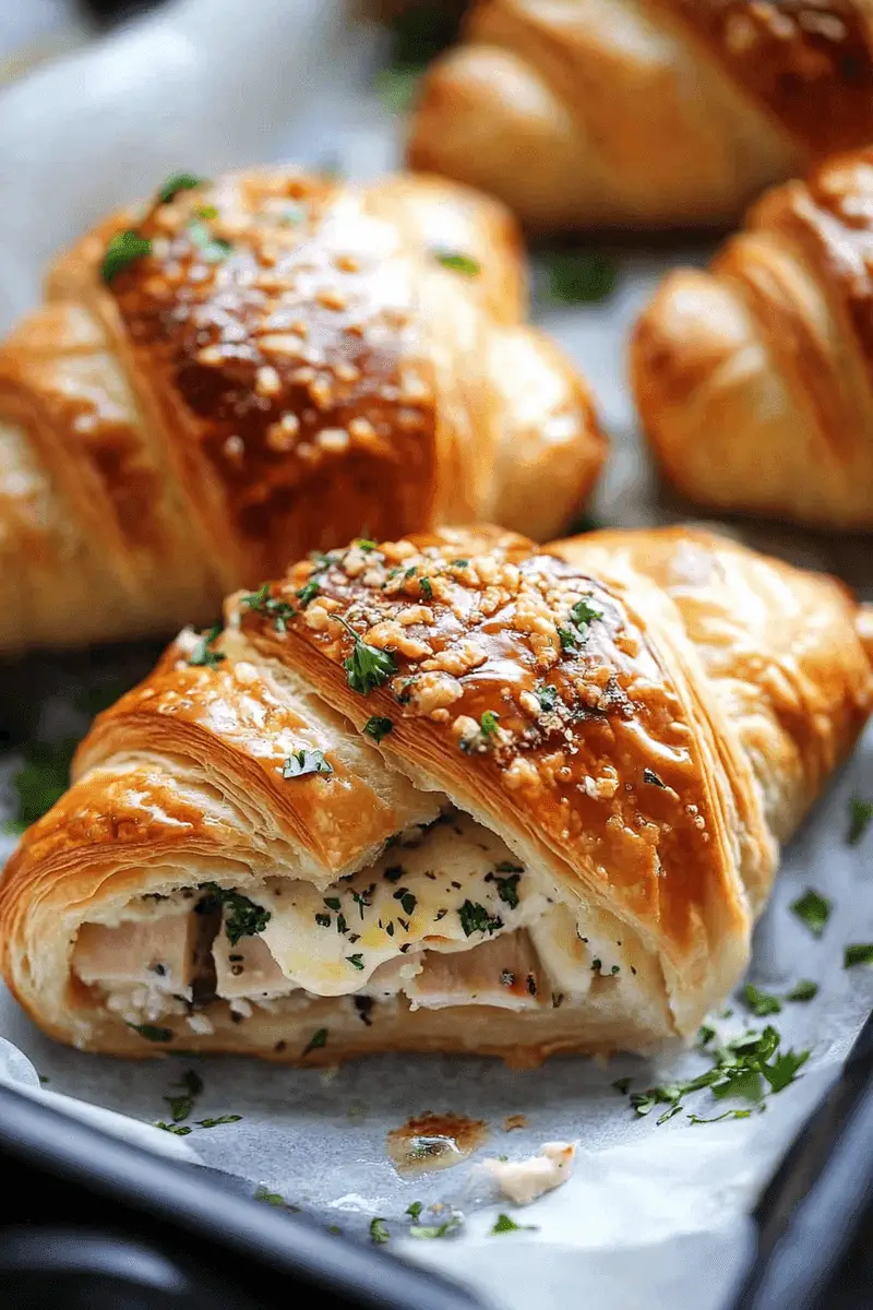 Buttery Garlic Baked Croissants