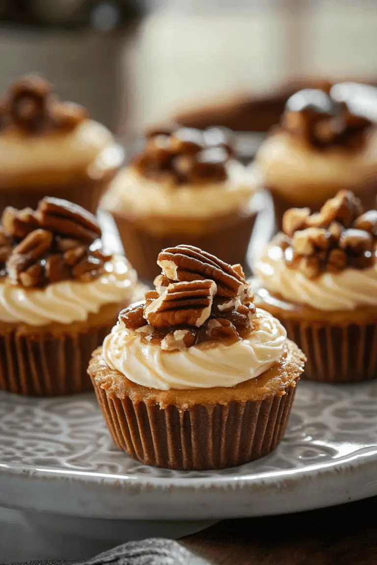 Indulge in these delightful mini pecan pie cheesecakes, perfect for any occasion.