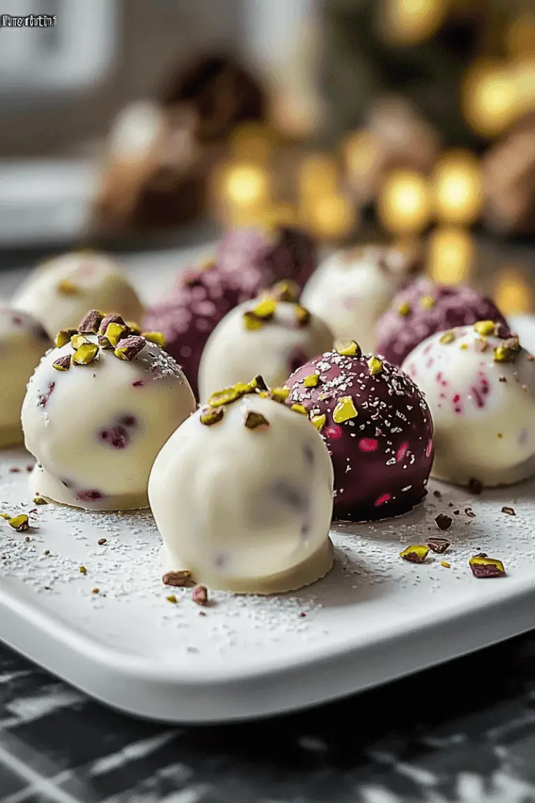 Cranberry Pistachio White Chocolate Truffles