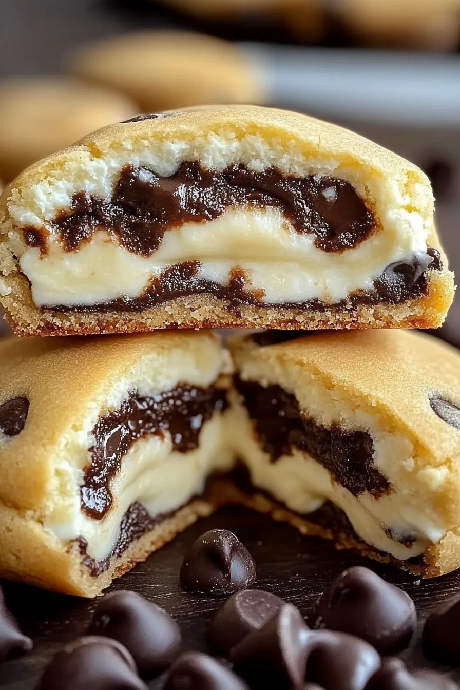 Cheesecake Stuffed Chocolate Chip Cookies 🍰