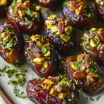 Roasted Boursin Stuffed Dates with Pistachios