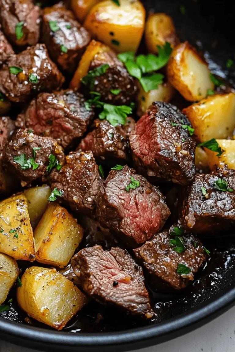 Delicious Garlic Butter Steak Bites with Potatoes