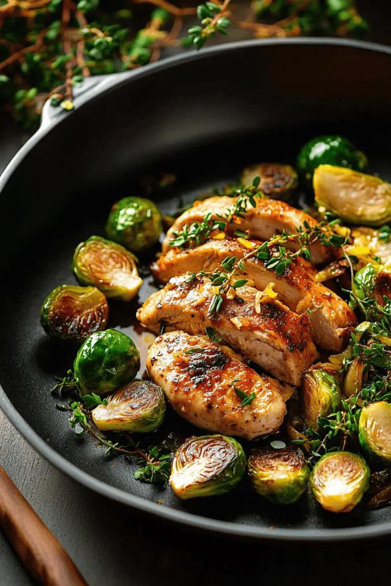 Lemon Garlic Butter Chicken and Brussels Sprouts