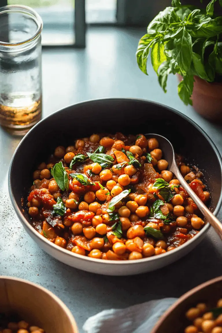 One Pot Puttanesca with Chickpeas