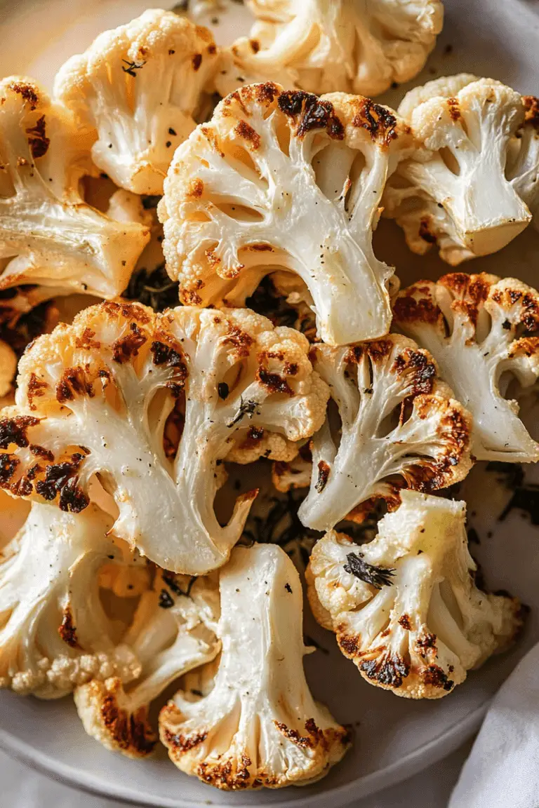 A flavorful and healthy dish of Garlic-Parmesan Roasted Cauliflower, perfect for any meal.