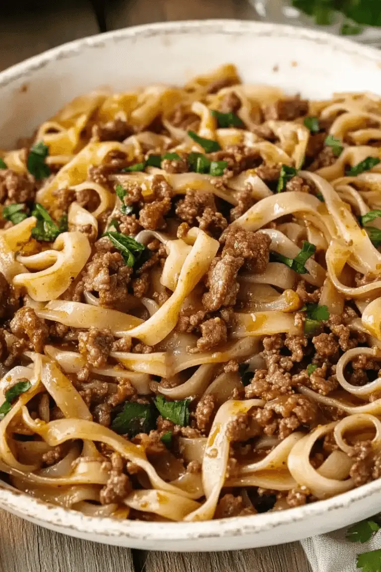 Mongolian Ground Beef Noodles