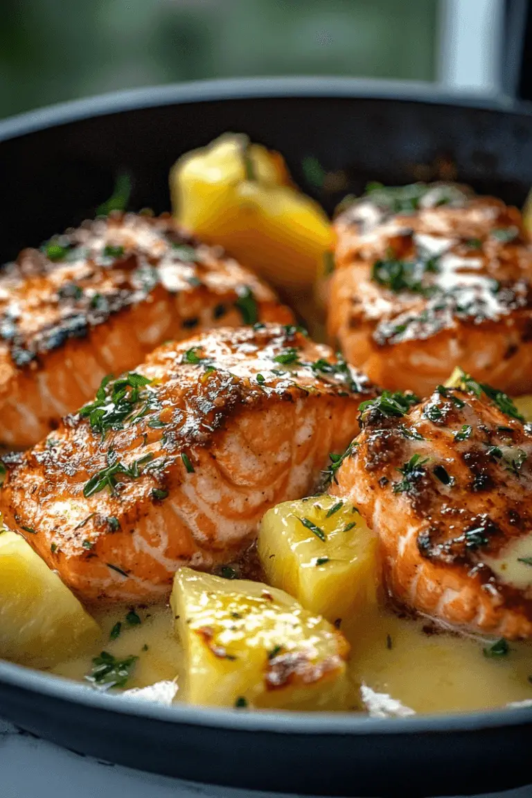Pineapple glazed salmon, tropical salmon bake, honey pineapple salmon, oven-baked salmon with pineapple