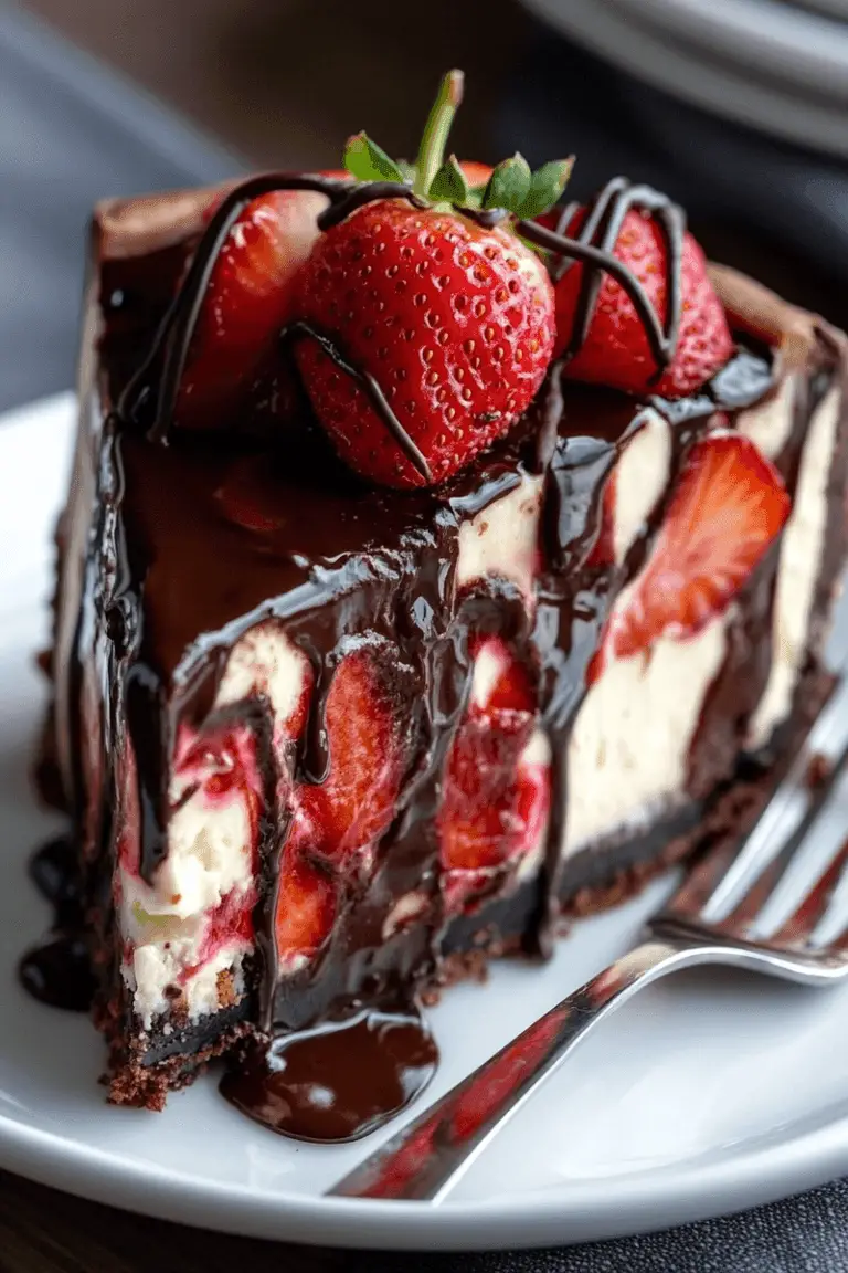 Chocolate Strawberry Swirl Cheesecake