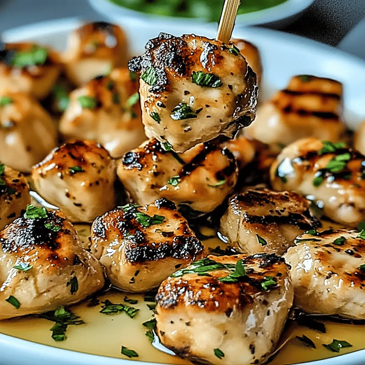 Grilled Chicken Bites with Garlic Sauce