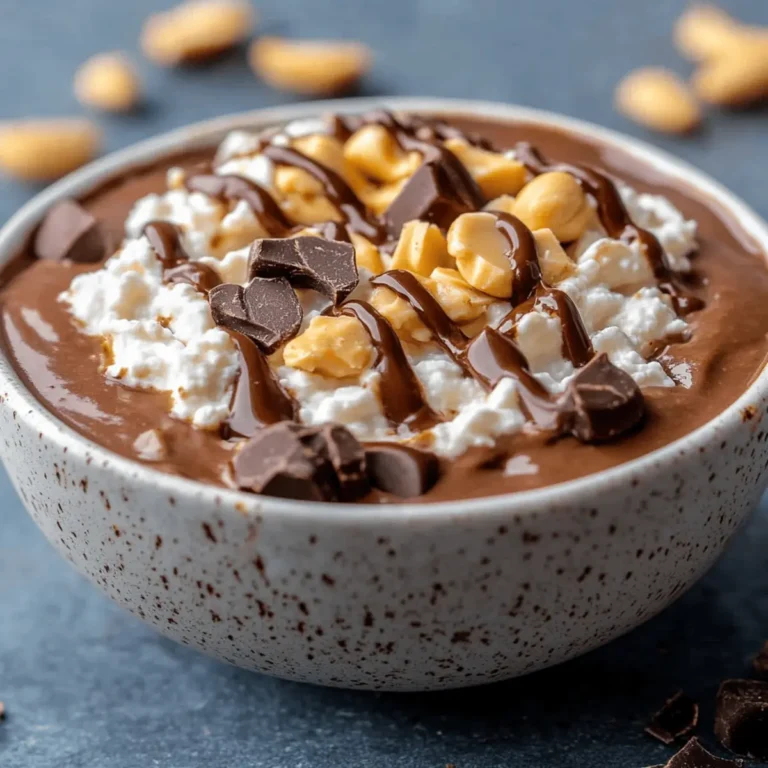 Chocolate Peanut Butter Cottage Cheese Bowl