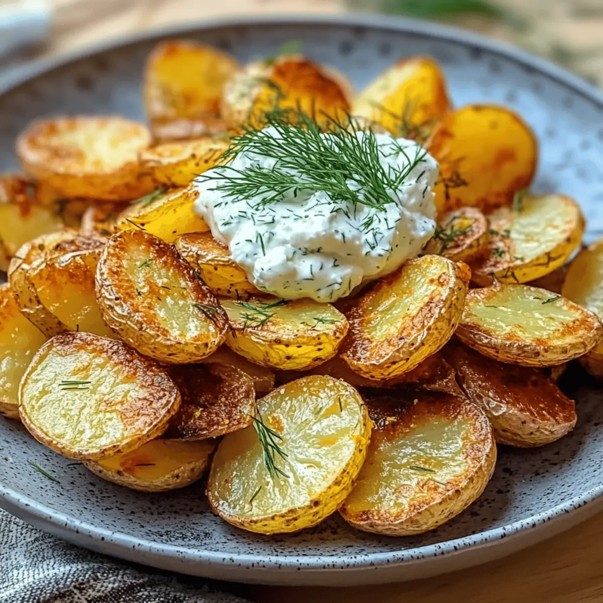 Crispy Lemon Potatoes with Dill Whipped Ricotta