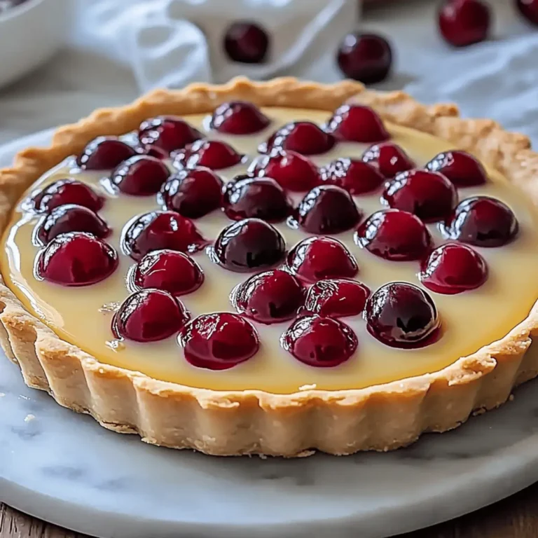 Cherry Vanilla Shortbread Tart