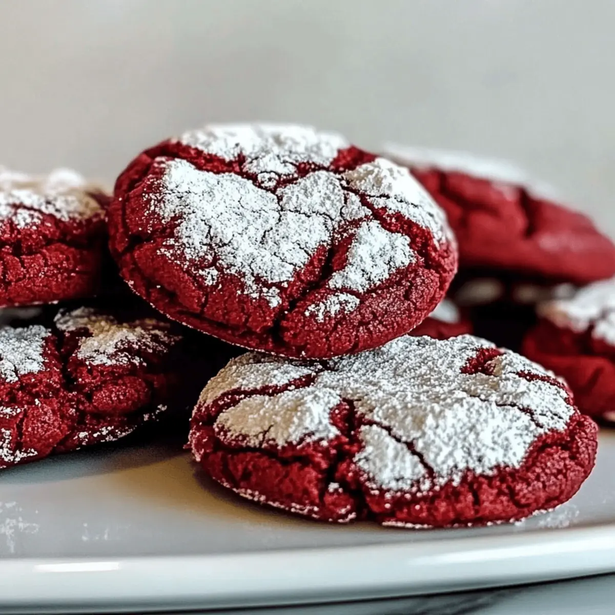 Red Velvet Crinkle Cookies