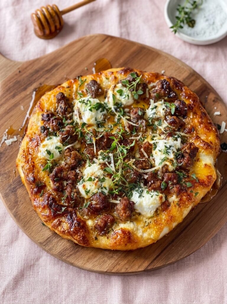 Sausage Ricotta Honey Hot Pizza: A Sweet and Savory Slice of Comfort for Game Night Fun
