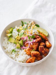 Street Corn Chicken Rice Bowl for a Quick Weeknight Meal
